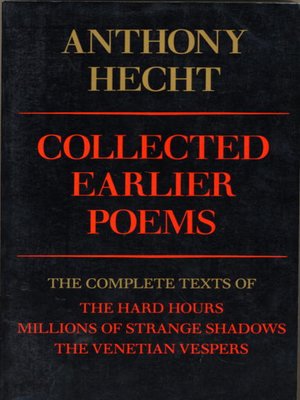 cover image of Collected Earlier Poems of Anthony Hecht